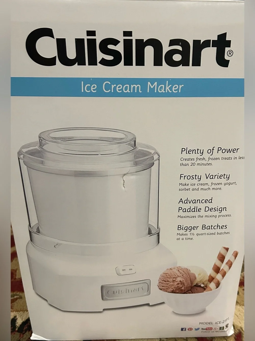 Cuisinart Ice Cream Maker Box - White & Blue Accents